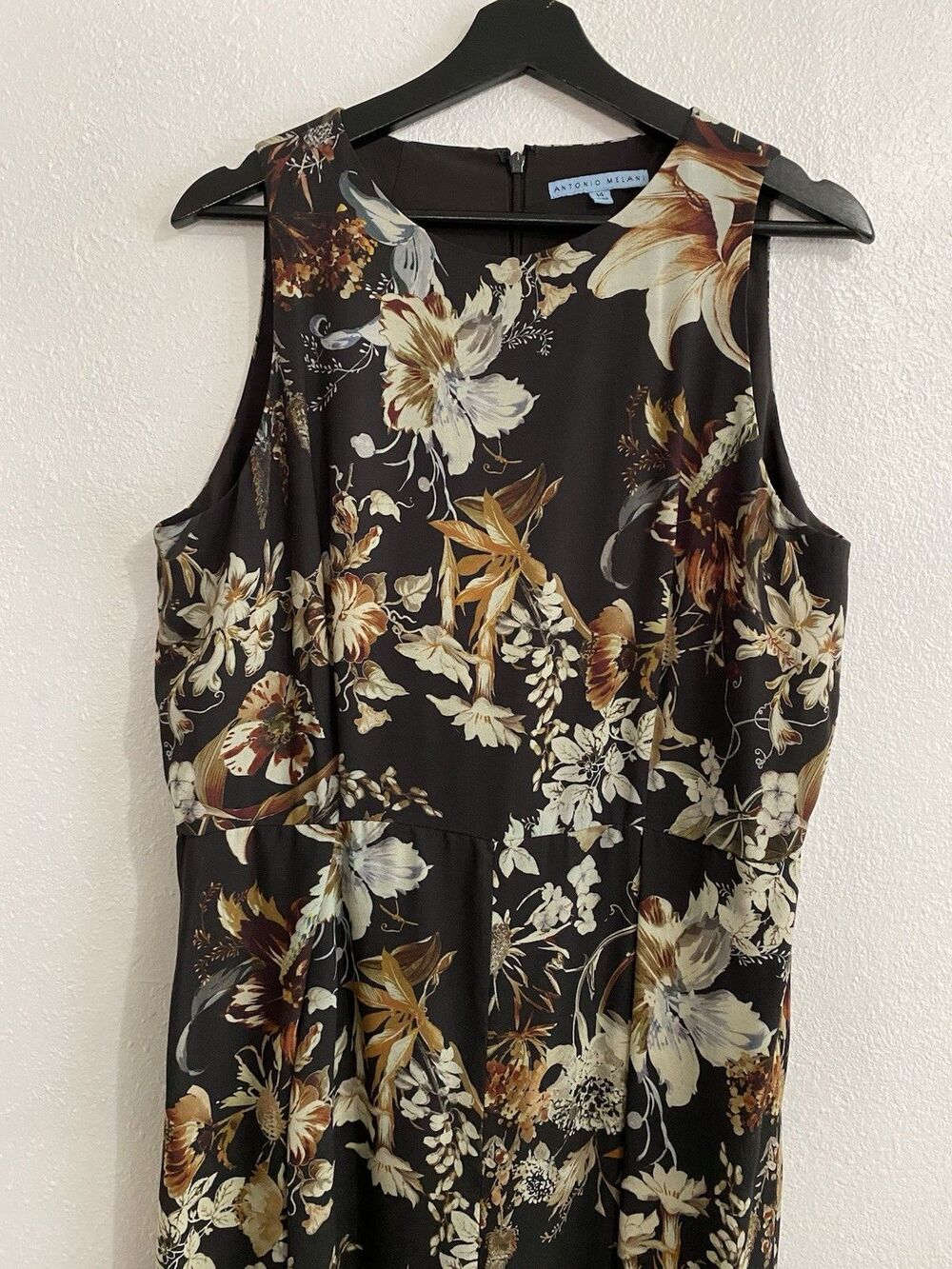 Antonio Melani Floral Sleeveless Jumpsuit 14 Flared Leg Cocktail J42